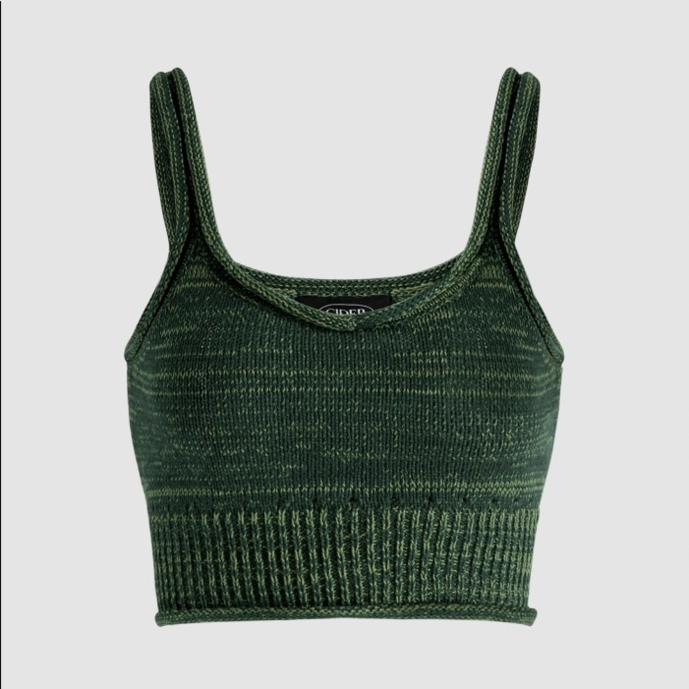 Green Knitted Tank Top